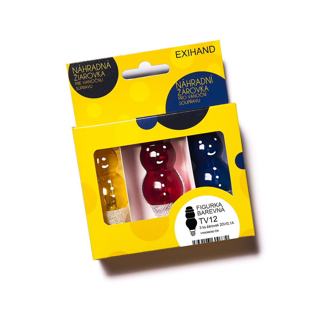 Blistr 3 žárovky Sněhulák barevný  20V/0,1A