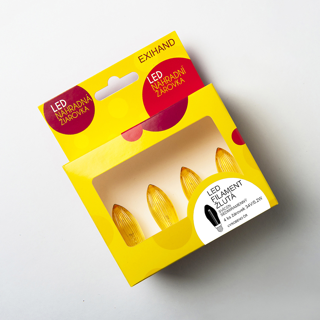Blistr 4 ŽLUTÉ žárovky  FILAMENT pro svícen 34V/0,2W