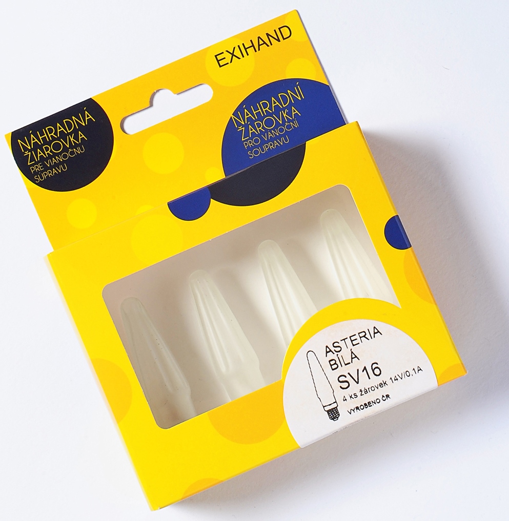 Blistr 4 žárovky Asteria bílá 14V/0,1A