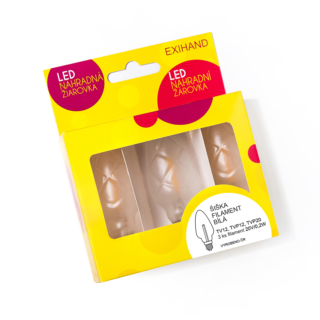 Blistr FILAMENT Šiška bílá 3 žárovky 20V/0,2W