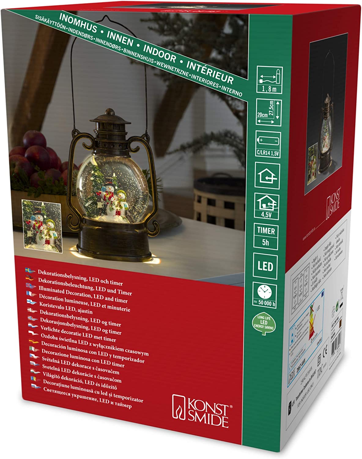 LED lucerna SNĚHULÁCI 3498-000, kulatá, bateriová