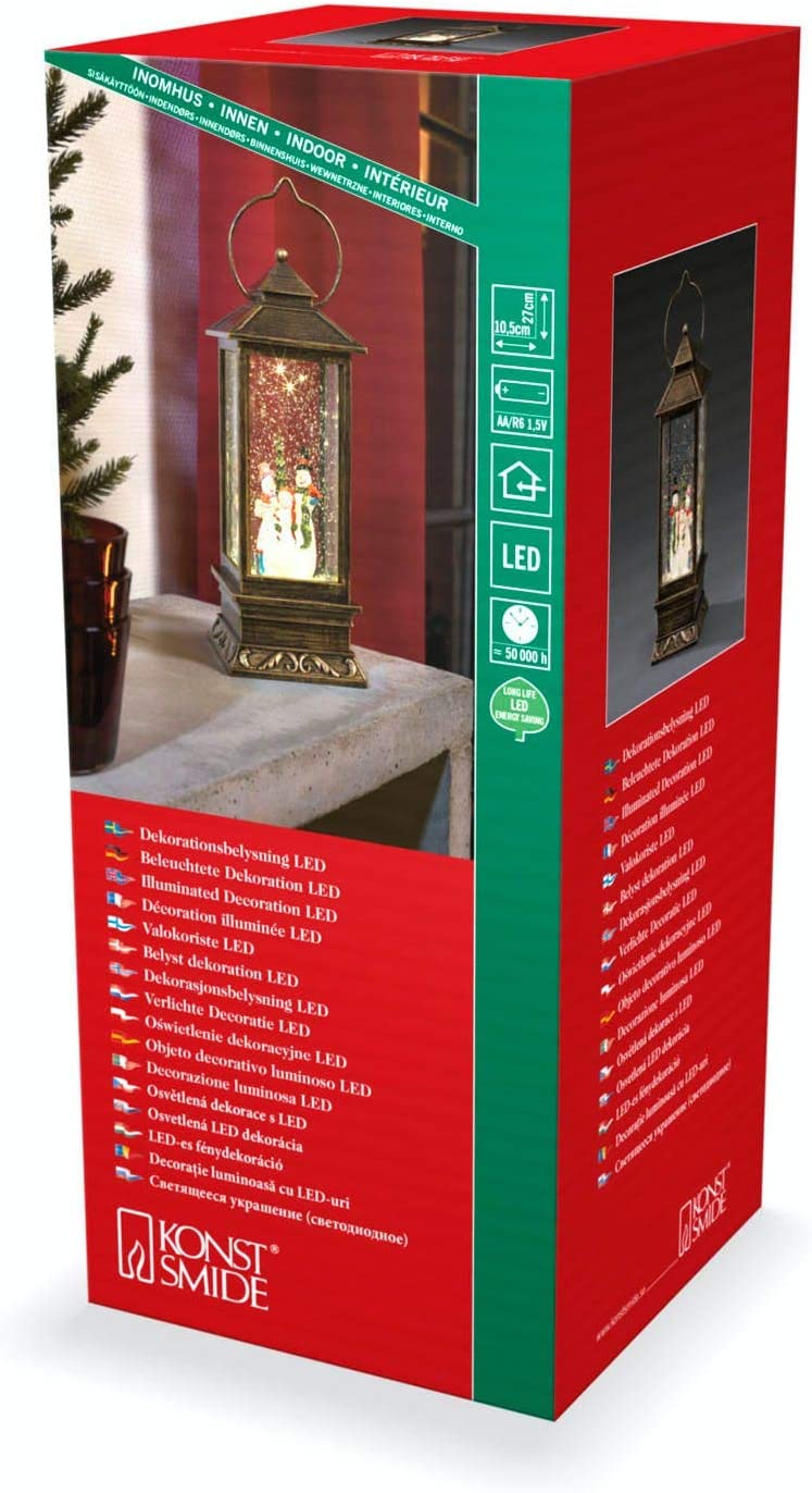 LED lucerna hnědá SNĚHULÁCI 2889-000, bateriová