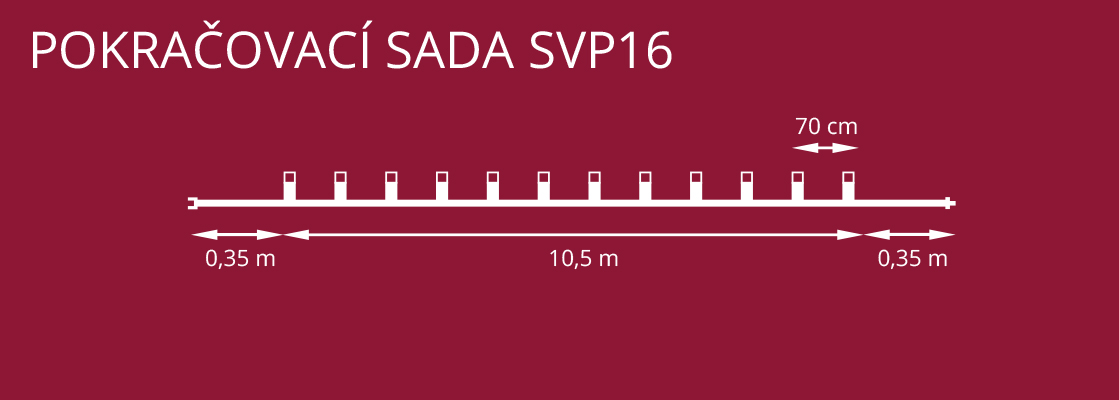Prodloužení pro soupravu Asteria SVP-16 s bílým soklem, 16 barevných LED Filament 14V/0,2W