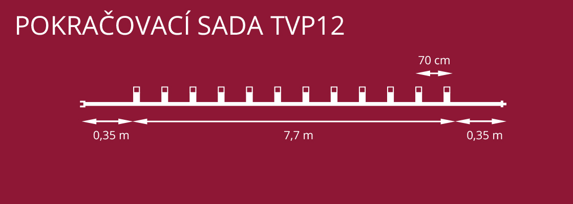 Prodloužení pro soupravu Sněhulák barevný TVP-12, 12 světel.zdrojů LED Filament 20V/0,2W