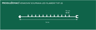 Prodloužení pro venkovní soupravu LED Filament Felicia čirá SVP-20, zelená kabeláž