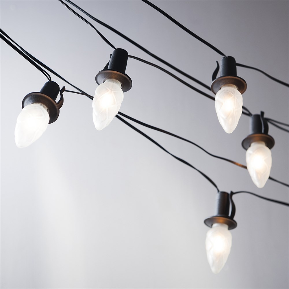 Prodloužení pro venkovní soupravu LED Filament Šiška bílá, černá kabeláž