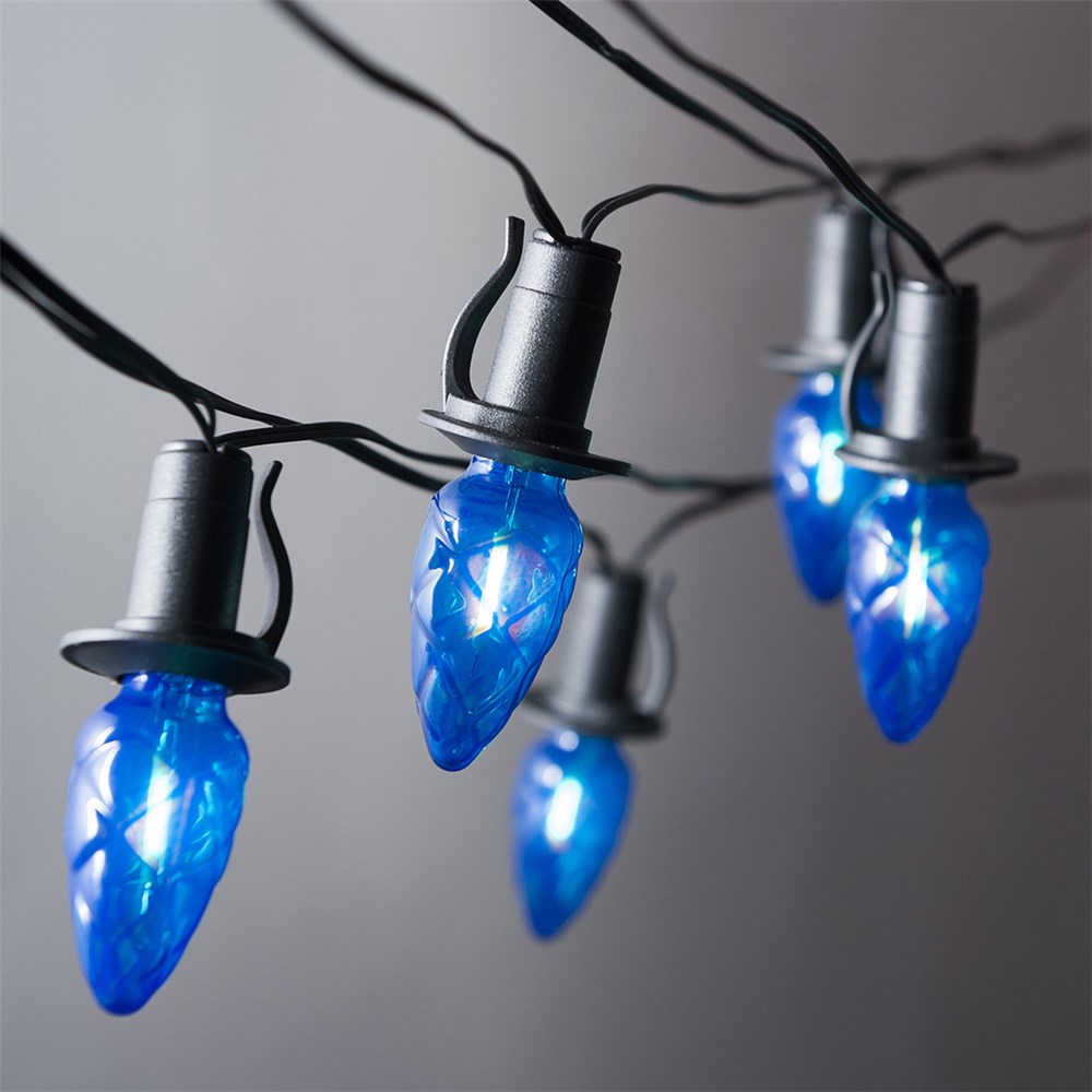 Prodloužení pro venkovní soupravu LED Filament Šiška modrá, černá kabeláž