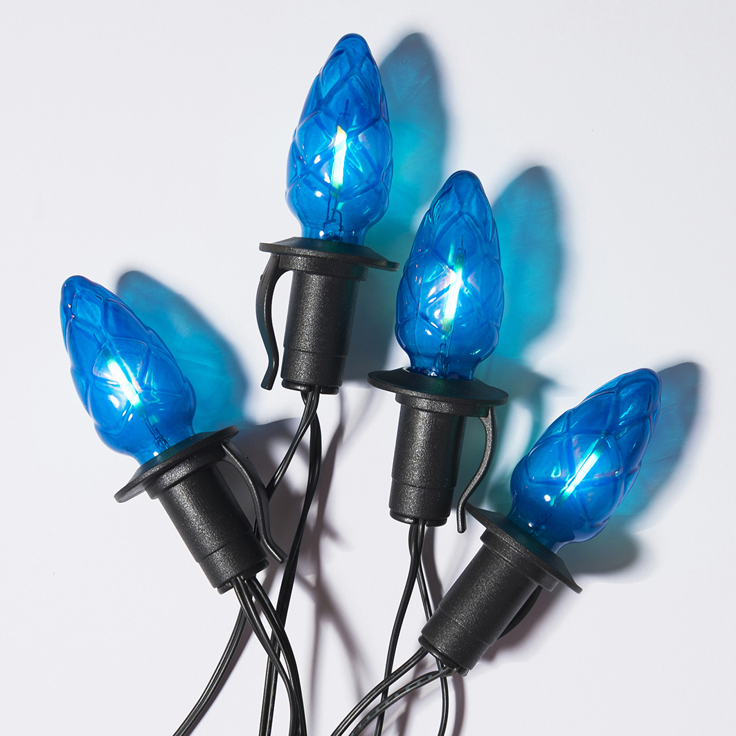 Prodloužení pro venkovní soupravu LED Filament Šiška modrá, černá kabeláž