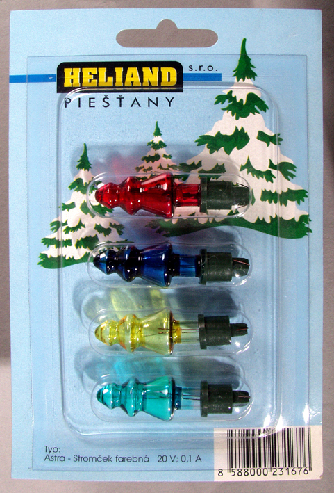 Sáček 4 žárovky ASTRA stromeček barevný 20V/0,1A