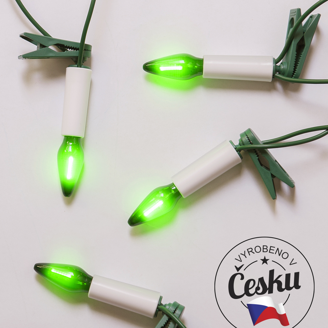 Souprava Felicia FILAMENT zelená SV-16, 16 žárovek FILAMENT 14V/0,2W