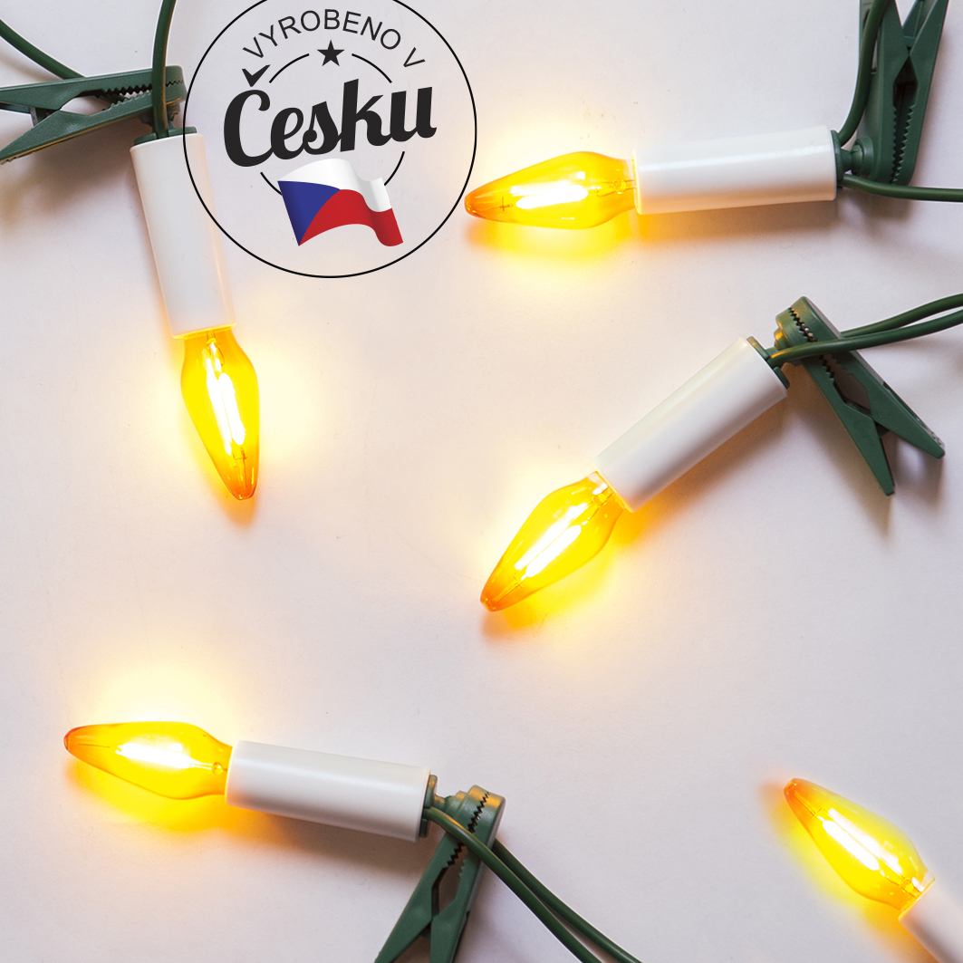 Souprava Felicia FILAMENT žlutá SV-16, 16 žárovek FILAMENT 14V/0,2W