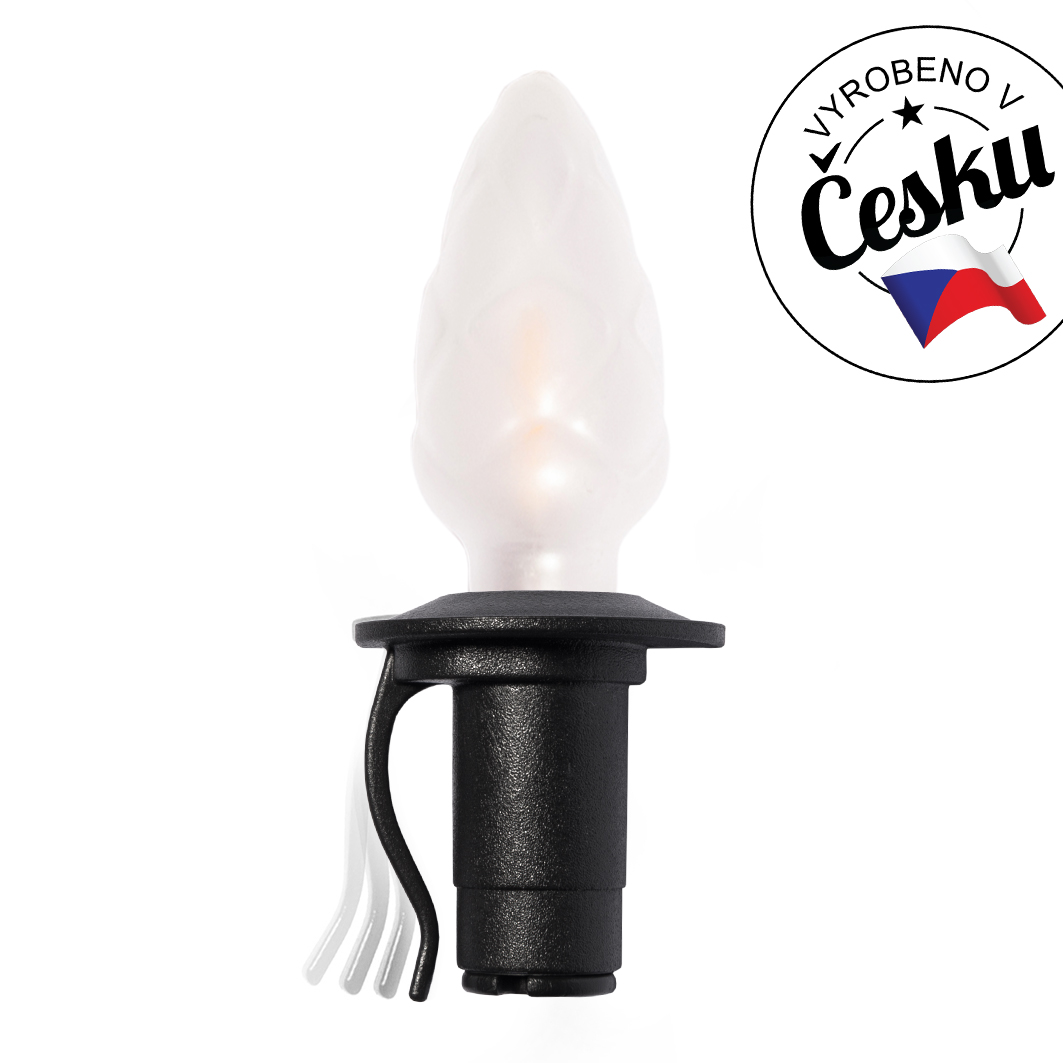 VENKOVNÍ souprava LED Filament Šiška barevná, možnost prodloužení, černá kabeláž + napájecí trasformátor