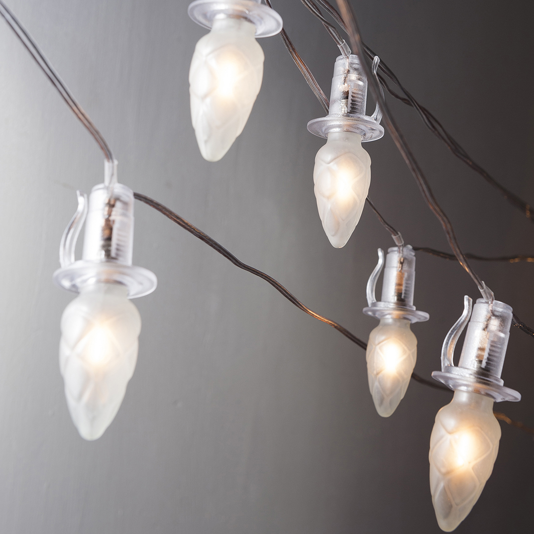 VENKOVNÍ souprava LED Filament Šiška bílá, možnost prodloužení, čirá kabeláž + napájecí trasformátor