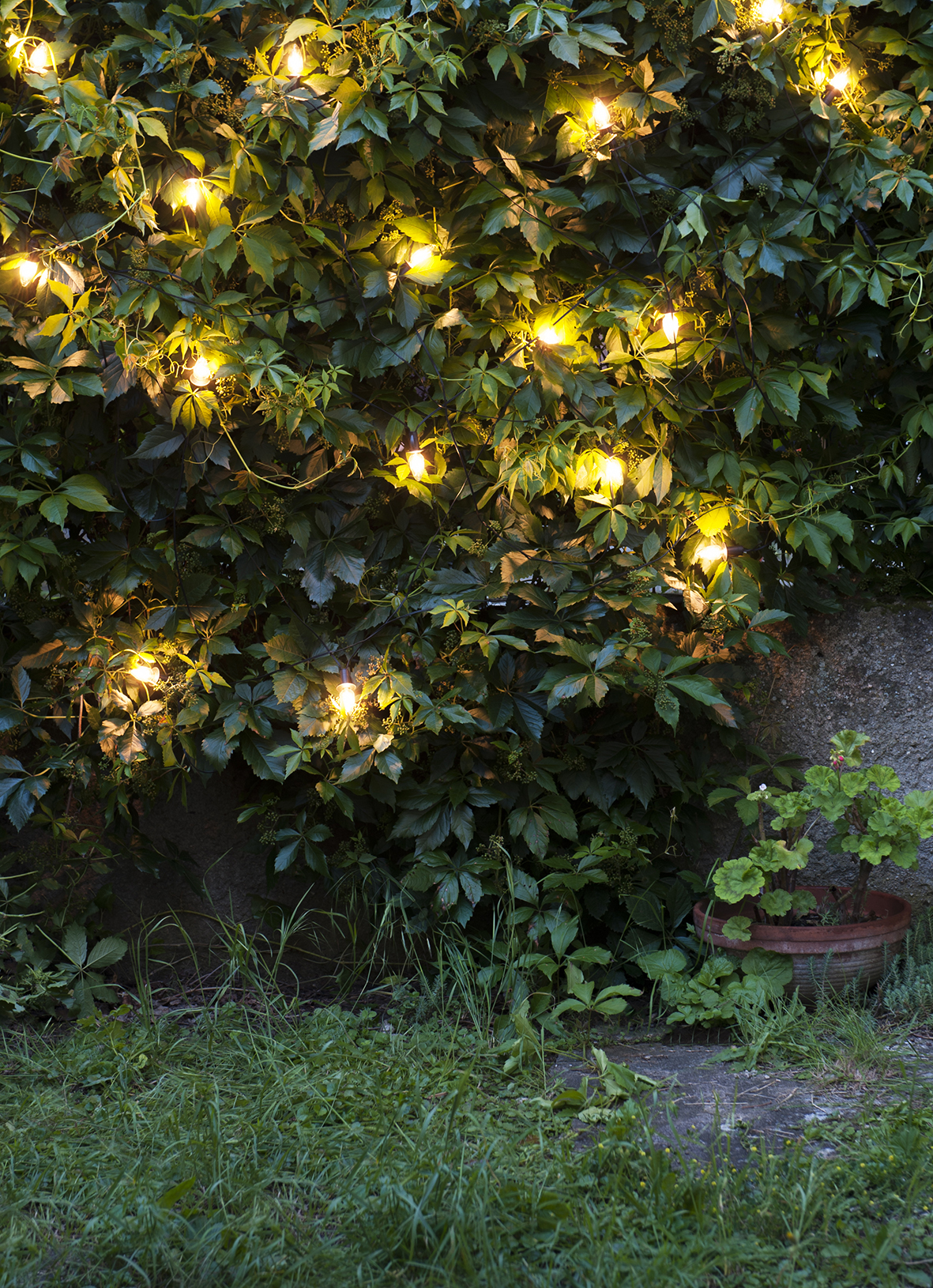 VENKOVNÍ souprava LED Filament Šiška bílá, možnost prodloužení, čirá kabeláž + napájecí trasformátor