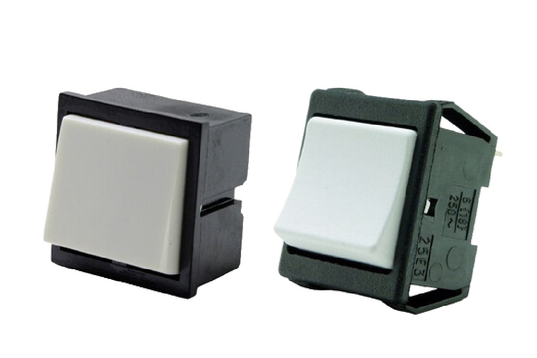 Vypínač světla pro odsavač CH KOVO, bílý s černým rámečkem