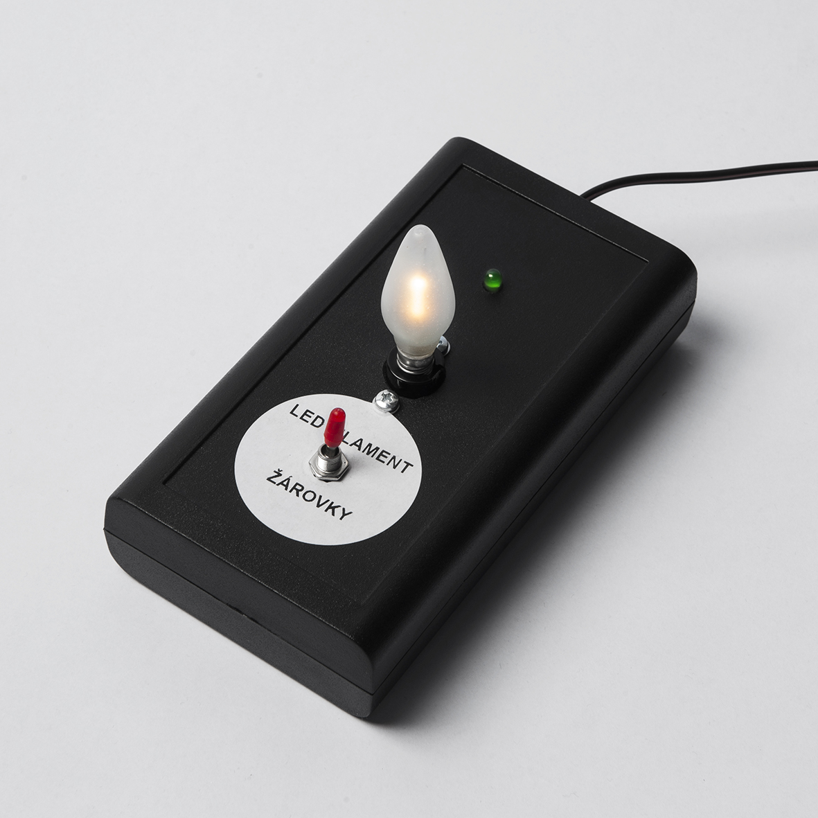 Zkoušečka žárovek i LED Filament 7V - 48V, příkon max. 3W + oddělovací transformátor 2,4 VA 